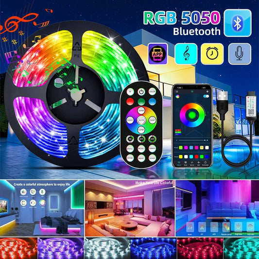 Bluetooth RGB LED Strip: USB Room Lighting