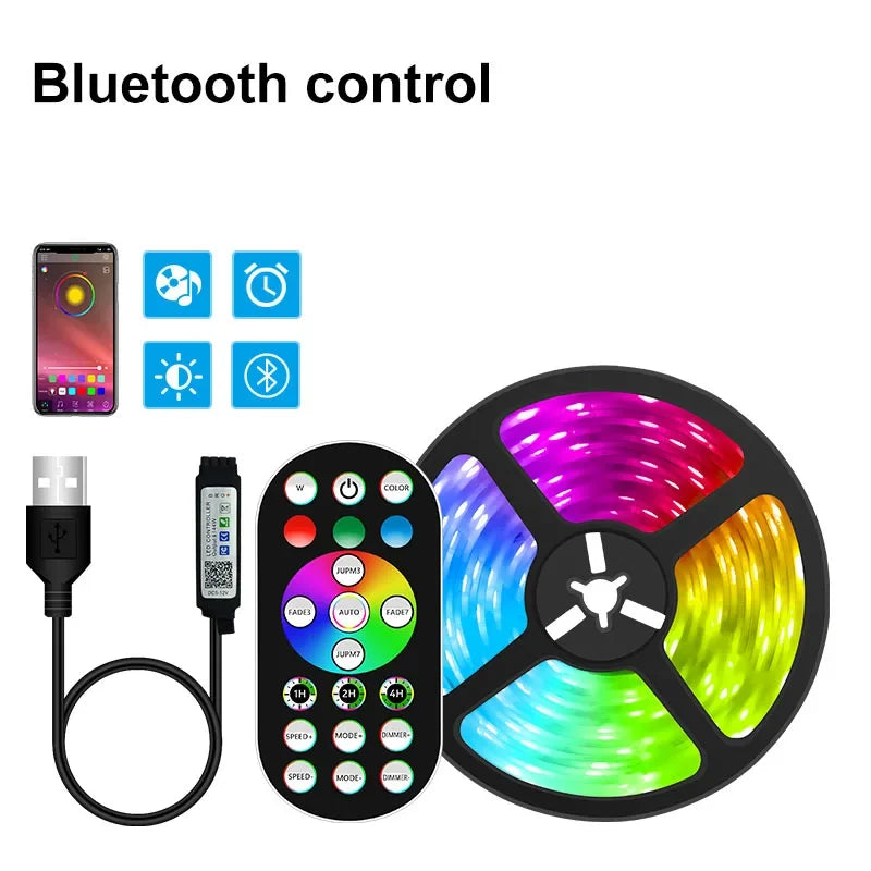 Bluetooth RGB LED Strip: USB Room Lighting